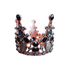 Корона на голову з камінням  "Blue Diamond", прикраса на голову, бронза