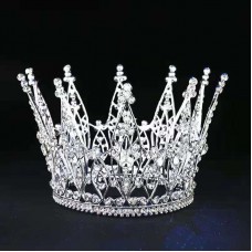 Корона на голову зі стразами  "1001 Diamond", прикраса на голову з камінням, срібло