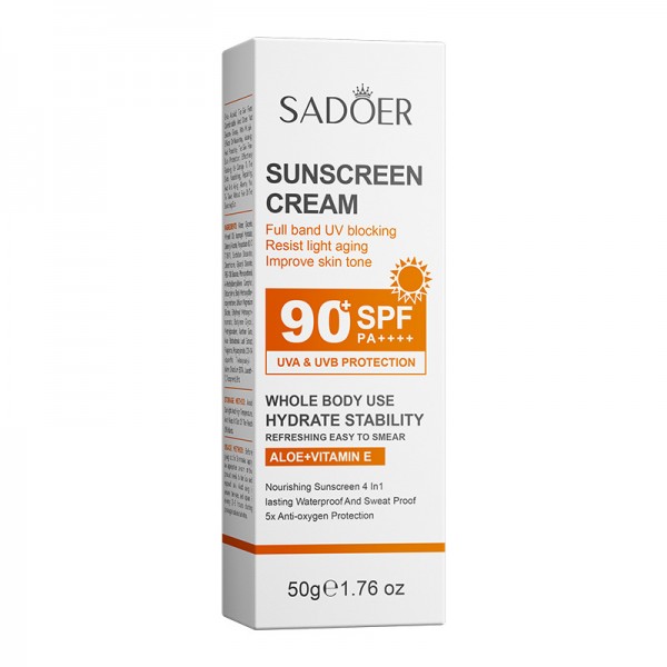 Крем солнцезащитный SADOER Sunscreen Cream SPF PA+++ 90, отбеливающий, с защитой от УФ-лучей, 50 мл