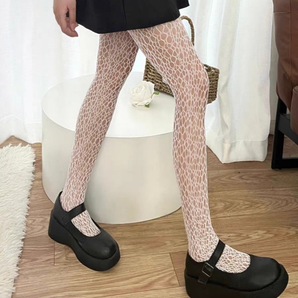 Колготи мереживні жіночі в сітку, ажурні жіночі панчохи, колготи в сіточку, білі, S - L