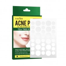 Патчі від акне з екстрактом чайного дерева SADOER  Acne Patch Tee Tree Extract, гідроколоїдний пластир від прищів, 36 шт