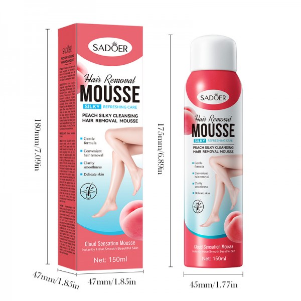 Пінка-мус для видалення волосся SADOER Hair Removal Mousse, крем для безболісної депіляції, 150 мл
