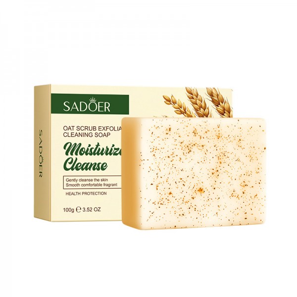 Мыло-скраб для лица и тела с экстрактом овса SADOER Oat Scrub Exfoliating Cleaning Soap, 100 г