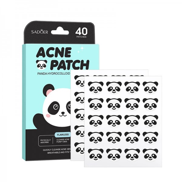 Патчи от акне в форме панды SADOER Panda Hydrocolloid Acne Patch, гидроколоидный пластырь от прыщей, 40 шт