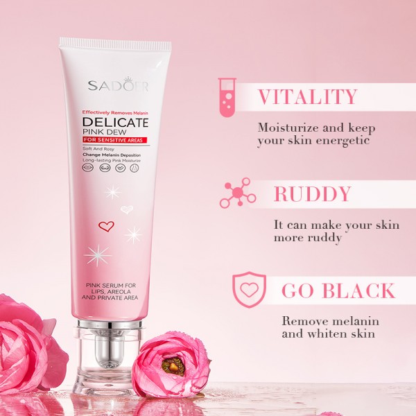 Сироватка відбілююча для чутливих та інтимних зон тіла SADOER Delicate Pink Dew, 30 г
