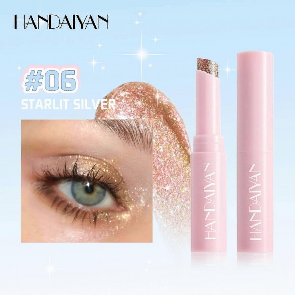 Тени для век с шиммером HANDAIYAN Jelly Glitter Stick, гелевые тени для век с блеском, 6 цветов