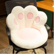 Подушка мʼяка плюшева для сидіння у формі лапки, 55х50 см, біла