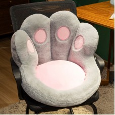 Подушка мʼяка плюшева для сидіння у формі лапки, 55х50 см, сіра