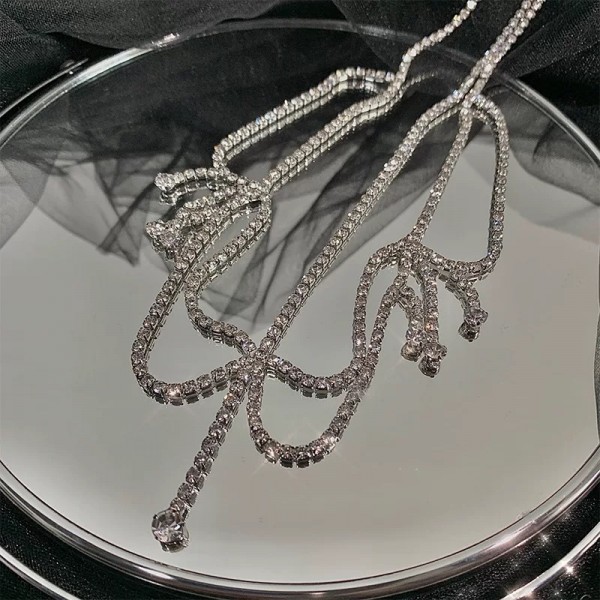 Обруч для волосся з ланцюжками зі страз "Fashion Style", прикраса на голову, срібло Обруч для волосся з ланцюжками зі страз "Fashion Style", прикраса на голову, срібло