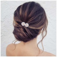 Шпильки для волосся з квітами "Flowers", золото, набір 2 шт