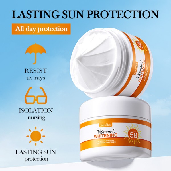 Крем солнцезащитный с витамином C SADOER Vitamin C SPF 50, защита и увлажнение, 50 г