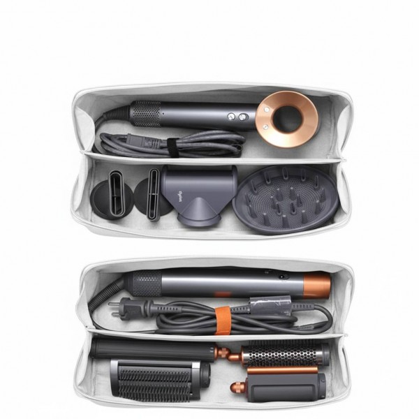 Сумка-органайзер для фена, плойки та стайлера з екошкіри, 33х11х11 см, рожевий