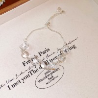 Браслет с прозрачными кристаллами "White Leaf", белый