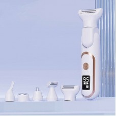 Апарат електричний з USB-кабелем для видалення волосся 5 в 1, 5 насадок, білий