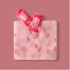 Пакет-саше прозорий для пакування із Zip-Lock замком з принтом полуниці, 13,5*13,5 см, рожевий, 10 шт
