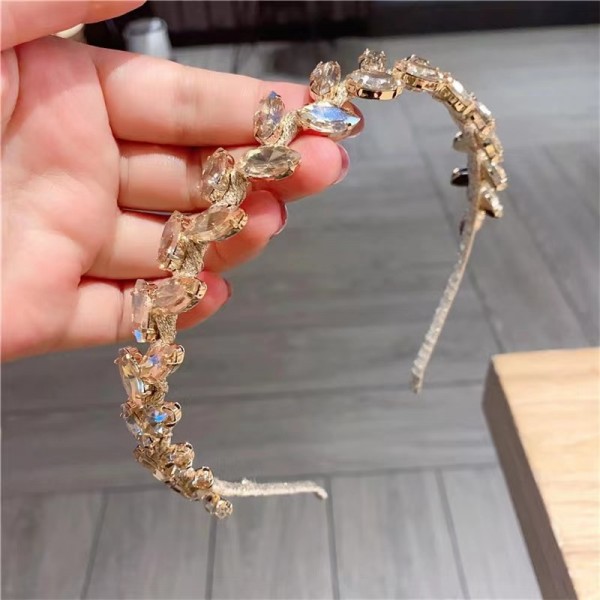 Обруч для волосся зі стразами та камінням "Shampagne Shine", прикраса на голову, золото Обруч для волосся зі стразами та камінням "Shampagne Shine", прикраса на голову, золото