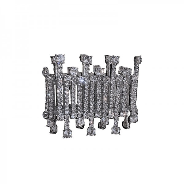 Браслет-резинка зі стразами  "Fashion Silver Style", срібло