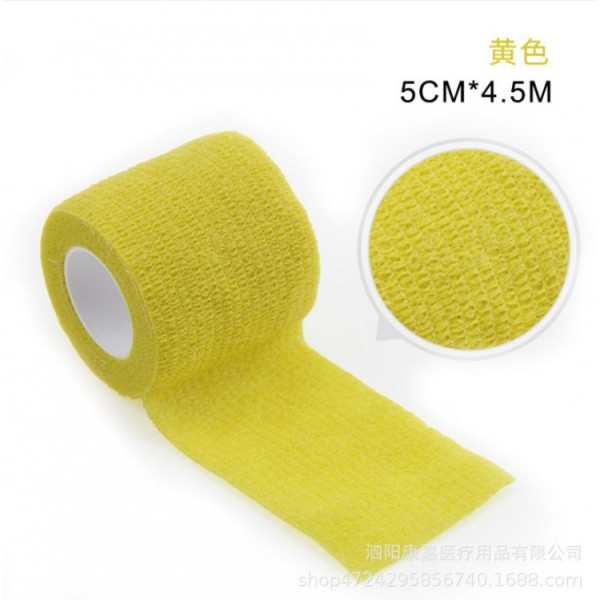 Бинт еластичний Coban 5 см, фіксуючий, самозакріплюючий, бинт Кобан, аутоадгезійний бинт, жовтий, 5 см х 4,5 м