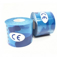 Тейп Кінезіо 3,8 см, блакитний камуфляж, кінезіологічна стрічка Kinesiology Tape, камуфляж, 3,8 см