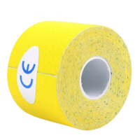 Кинезио тейп 3,8 см, кинезиологическая лента Kinesiology Tape, желтый, 3,8 см