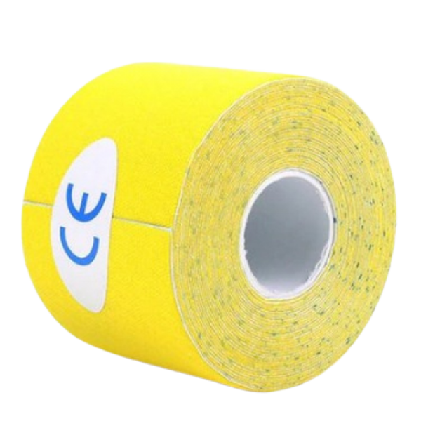 Тейп Кінезіо 3,8 см, кінезіологічна стрічка Kinesiology Tape, жовтий, 3,8 см