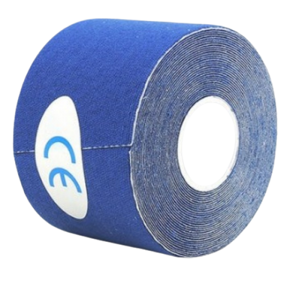 Кинезио тейп 3,8 см, кинезиологическая лента Kinesiology Tape, синий, 3,8 см