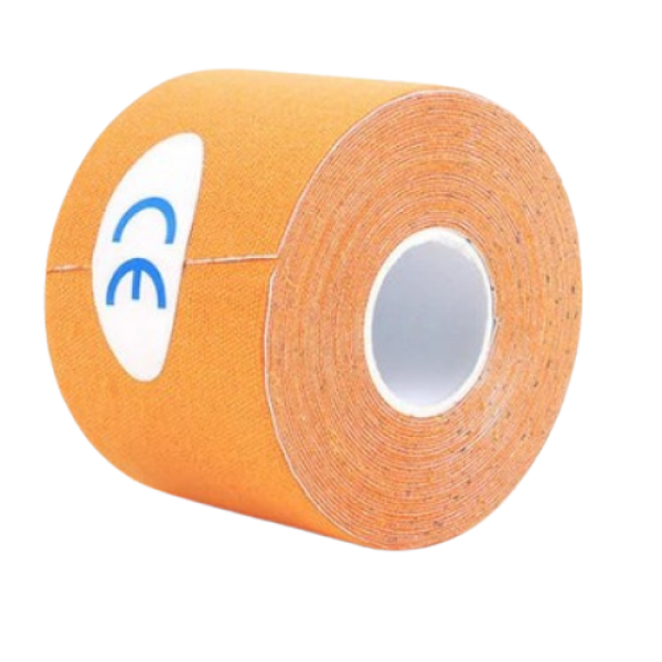 Тейп Кінезіо 3,8 см, кінезіологічна стрічка Kinesiology Tape, помаранчевий, 3,8 см
