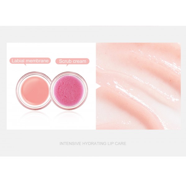 Блиск + скраб для губ Handaiyan Double, зволожуючий блиск і скраб, 2 в 1