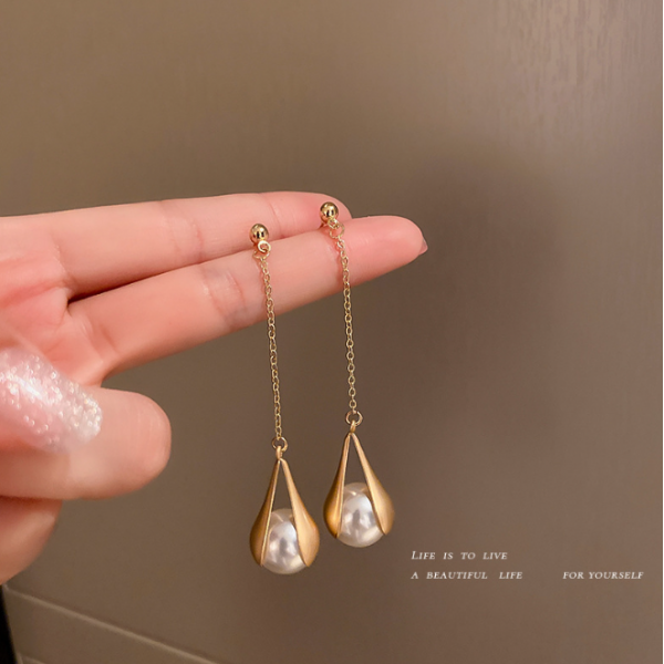 Сережки "Glamory Pearl", золото