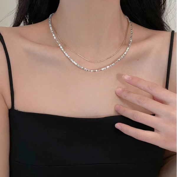 Ланцюжок подвійний "Gold & Metallic", золото й срібло