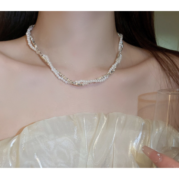 Ланцюжок подвійний "Pearls & Metallic", золото