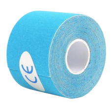 Тейп Кінезіо 7.5 см, кінезіологічна стрічка Kinesiology Tape, 7.5 см, блакитний