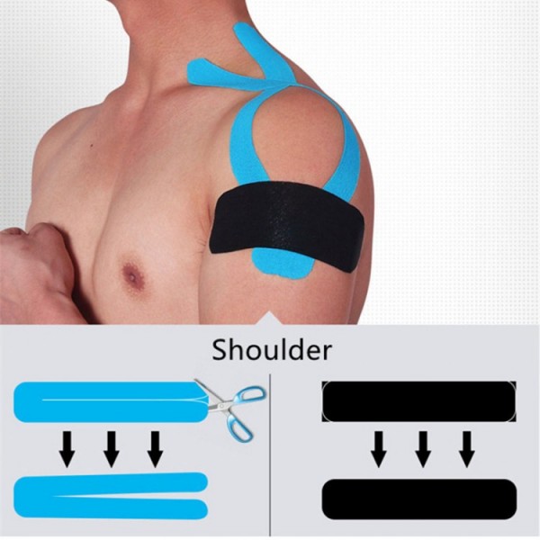 Тейп Кінезіо 7.5 см, кінезіологічна стрічка Kinesiology Tape, 7.5 см, синій