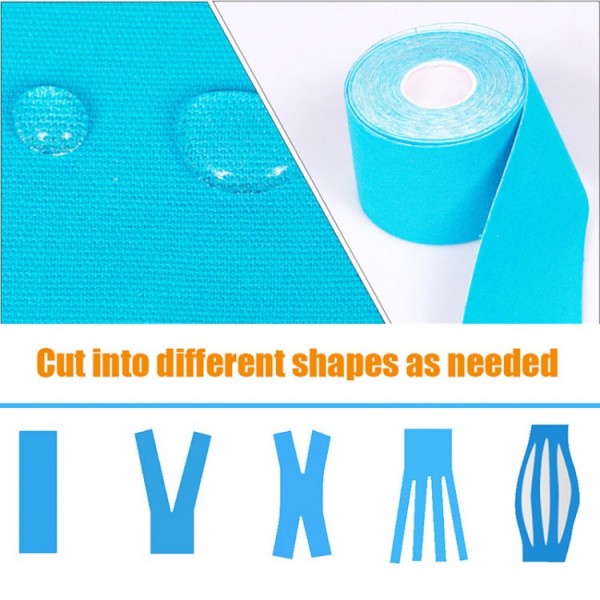 Тейп Кінезіо 7.5 см, кінезіологічна стрічка Kinesiology Tape, 7.5 см, синій
