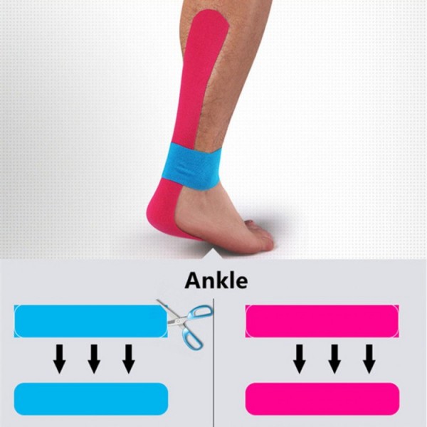 Тейп Кінезіо 7.5 см, кінезіологічна стрічка Kinesiology Tape, 7.5 см, синій