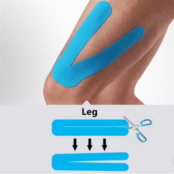 Тейп Кінезіо 7.5 см, кінезіологічна стрічка Kinesiology Tape, 7.5 см, синій