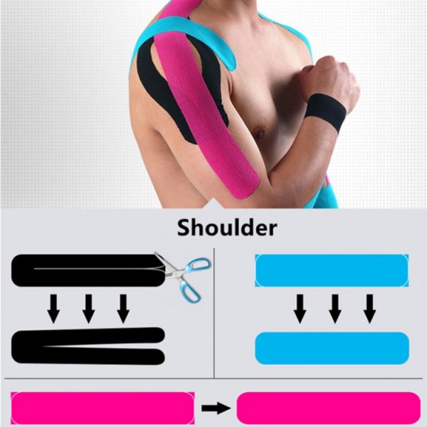 Тейп Кінезіо 7.5 см, кінезіологічна стрічка Kinesiology Tape, 7.5 см, синій