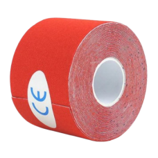 Тейп Кінезіо 2.5 см, кінезіологічна стрічка Kinesiology Tape, 2.5 см, червоний