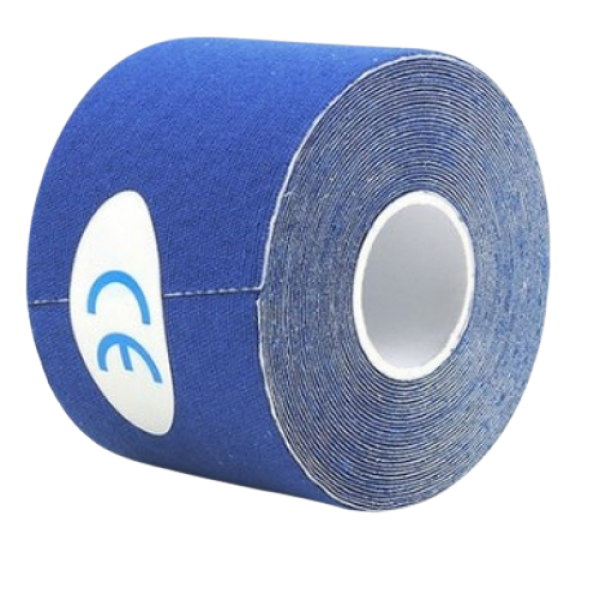 Тейп Кінезіо 7.5 см, кінезіологічна стрічка Kinesiology Tape, 7.5 см, синій
