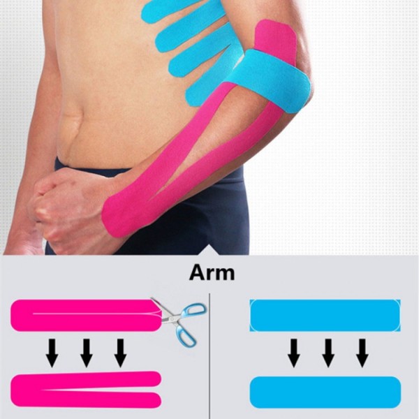 Тейп Кінезіо 7.5 см, кінезіологічна стрічка Kinesiology Tape, 7.5 см, синій