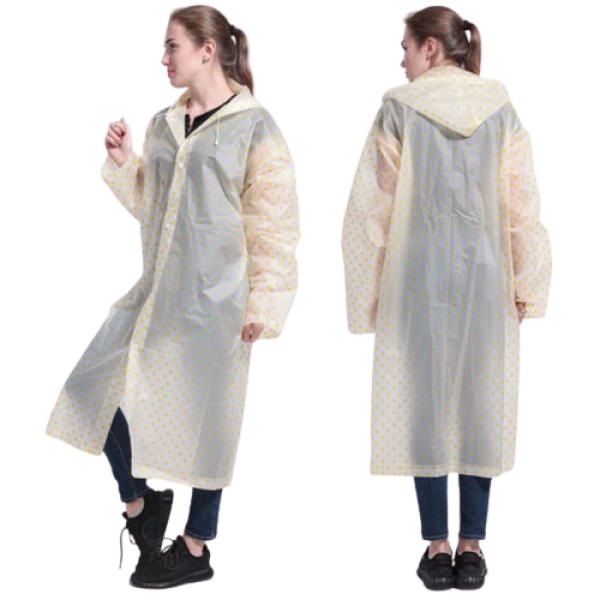 Дощовик універсальний з капюшоном в горох (145 x 70 см), 3 кольори