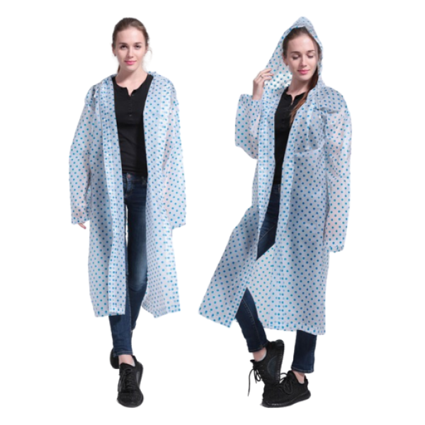 Дощовик універсальний з капюшоном в горох (145 x 70 см), 3 кольори