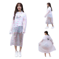 Дощовик в сердечка універсальний з капюшоном RAINCOAT (140 х 70 см), візерунок сердечка