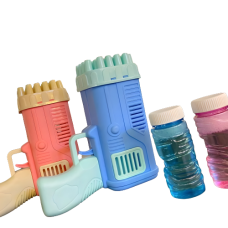 Пістолет бульбашковий Bubble Shooter Bazuka, дитячий генератор мильних бульбашок, 32 отвори, 2 кольори