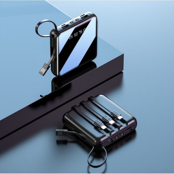 Портативний акумулятор, повербанк "Power", Powerbank на 10000 MaH, на 4 кабелі