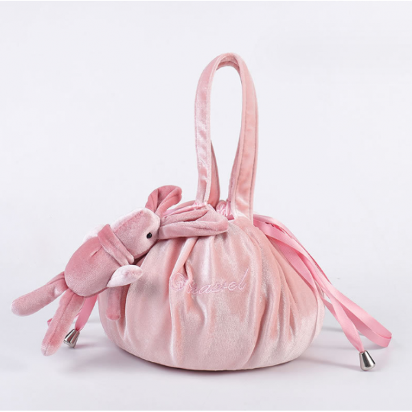 Косметичка - мешок велюровая на завязке "Bunny", разные цвета, 50 х 50 см.