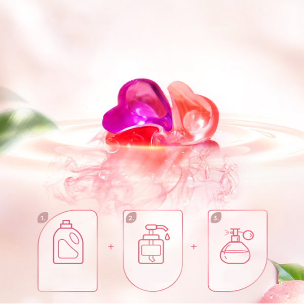 Гелева капсула для прання, у формі сердечка, з ароматом лічі, 1 шт