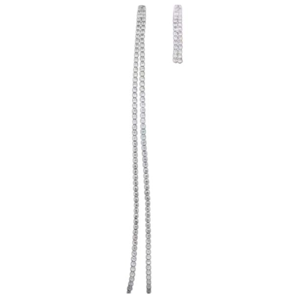 Сережки зі стразами різної довжини "Silver Road", срібло