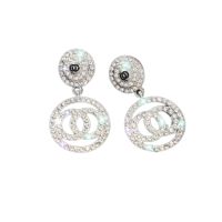 Сережки зі стразами "ChanelRings", 2 цвета