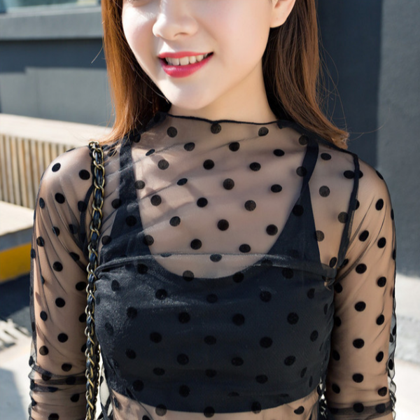 Гольф сітчастий в горох, гольф у сіточку в горох, гольф напівпрозорий, кофточка з горлом у сіточку в горох, 2 кольори